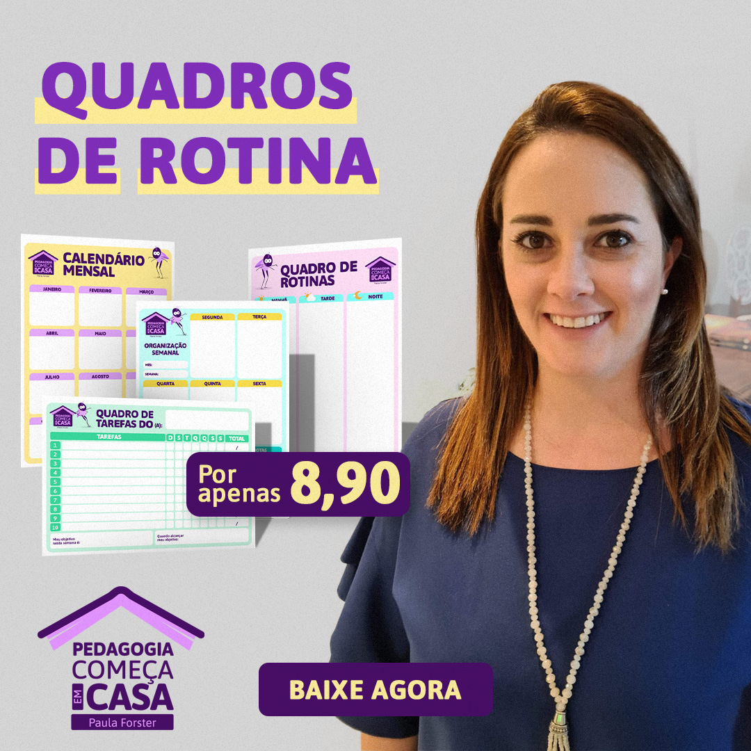 São quatro quadros de rotina para baixar e imprimir.